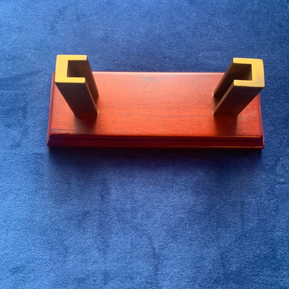 Bombay Vintage Wood Brass Business Card Holder for Drsk